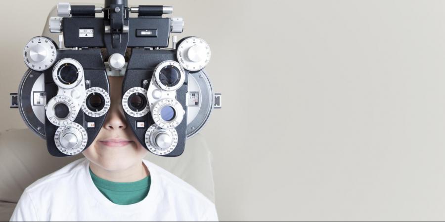 Child having an eye exam