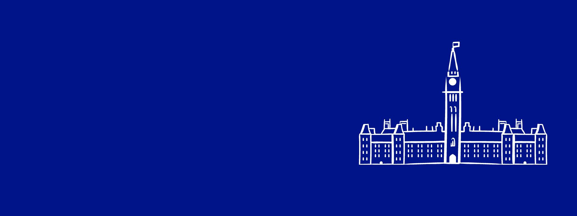 Banner with graphic of Canadian Parliament Buildings