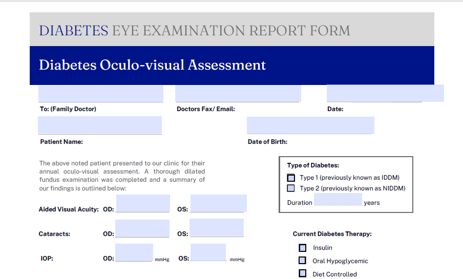 Diabetes Eye Form