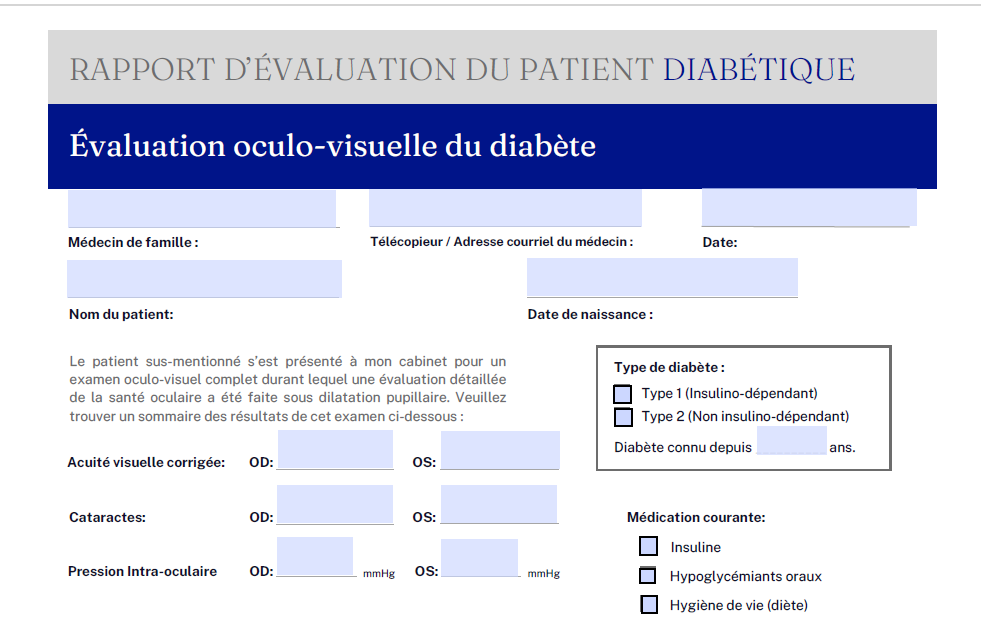 Rapport d'evaluation du patient diabetique