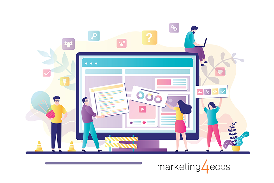 Team members put together a marketing content calendar
