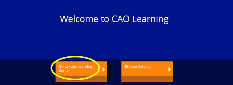 Preview of CAO Learning homepage
