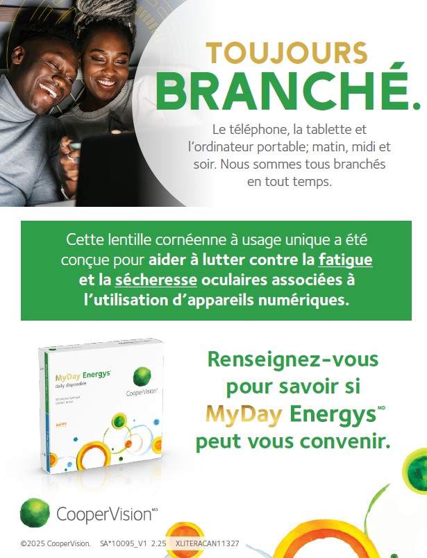 Patient leaflet for CooperVision MyDay Energy daily disposable contact lenses