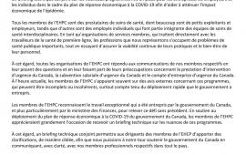 Demande de briefing technique conjoint — Plan de réponse économique à la COVID-19
