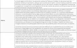 Grille de couverture provinciale - Soins optométriques