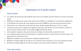 Statistiques sur la santé oculaire