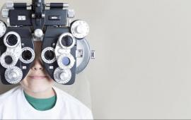 Child having an eye exam