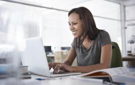 Young woman working on a computer