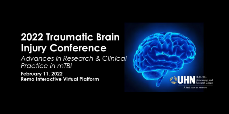 Brain highlighted in blue with conference title