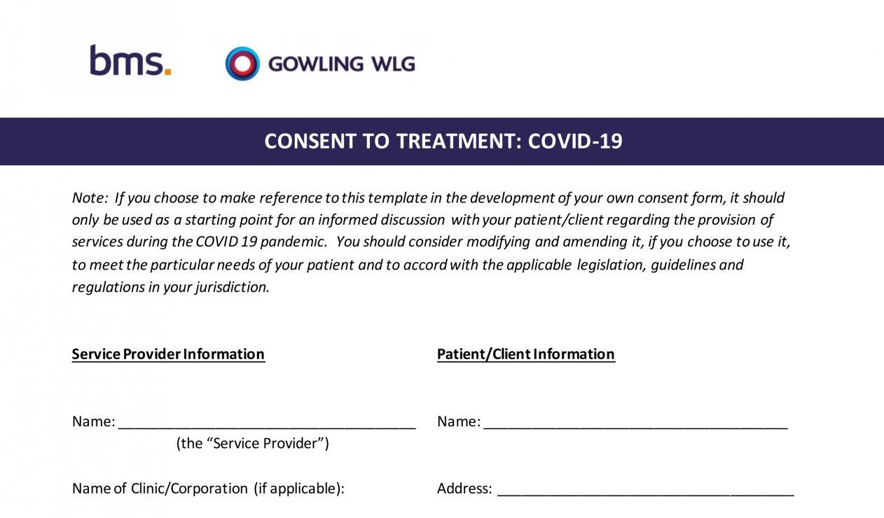 CONSENT TO TREATMENT: COVID-19