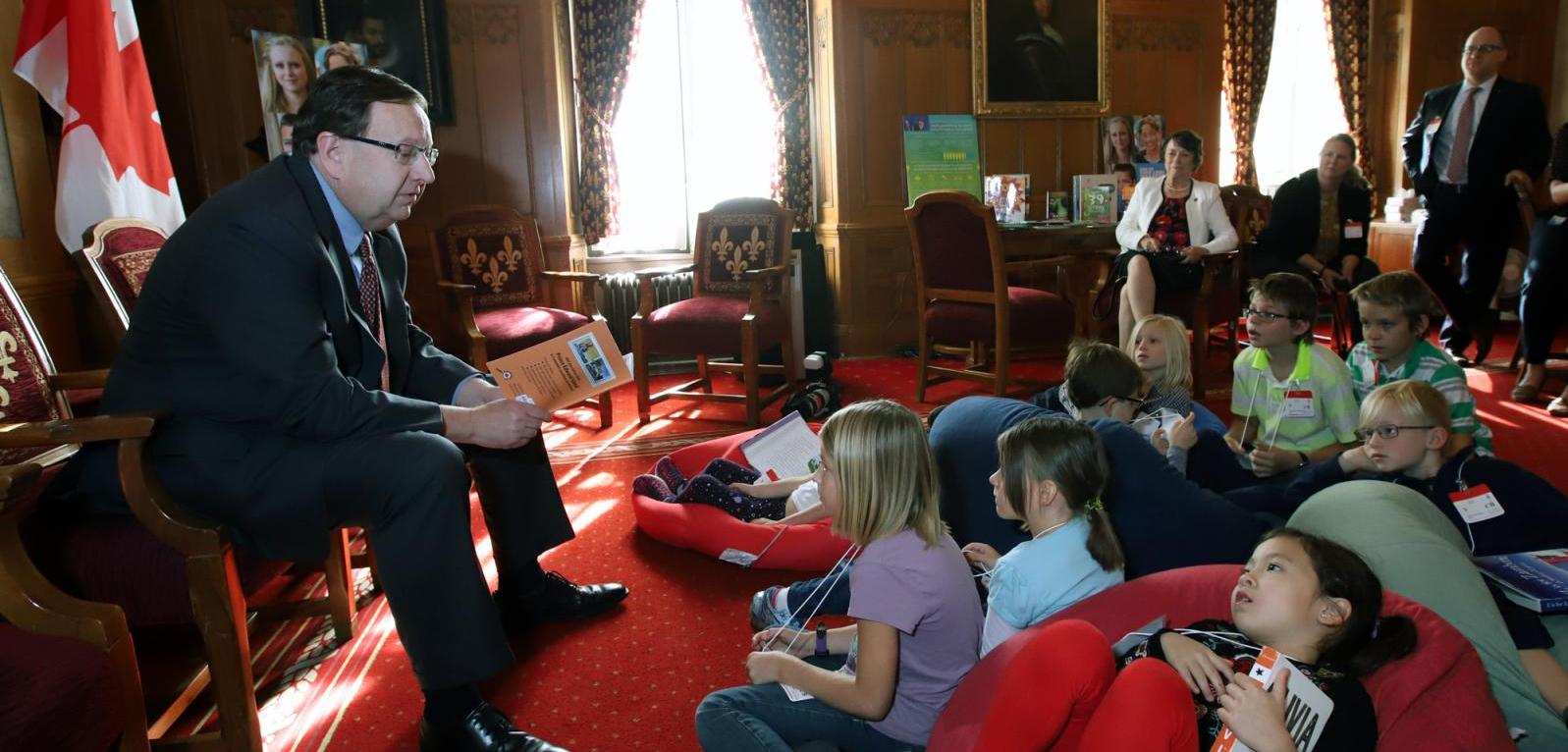 Senator Percy Downe and children