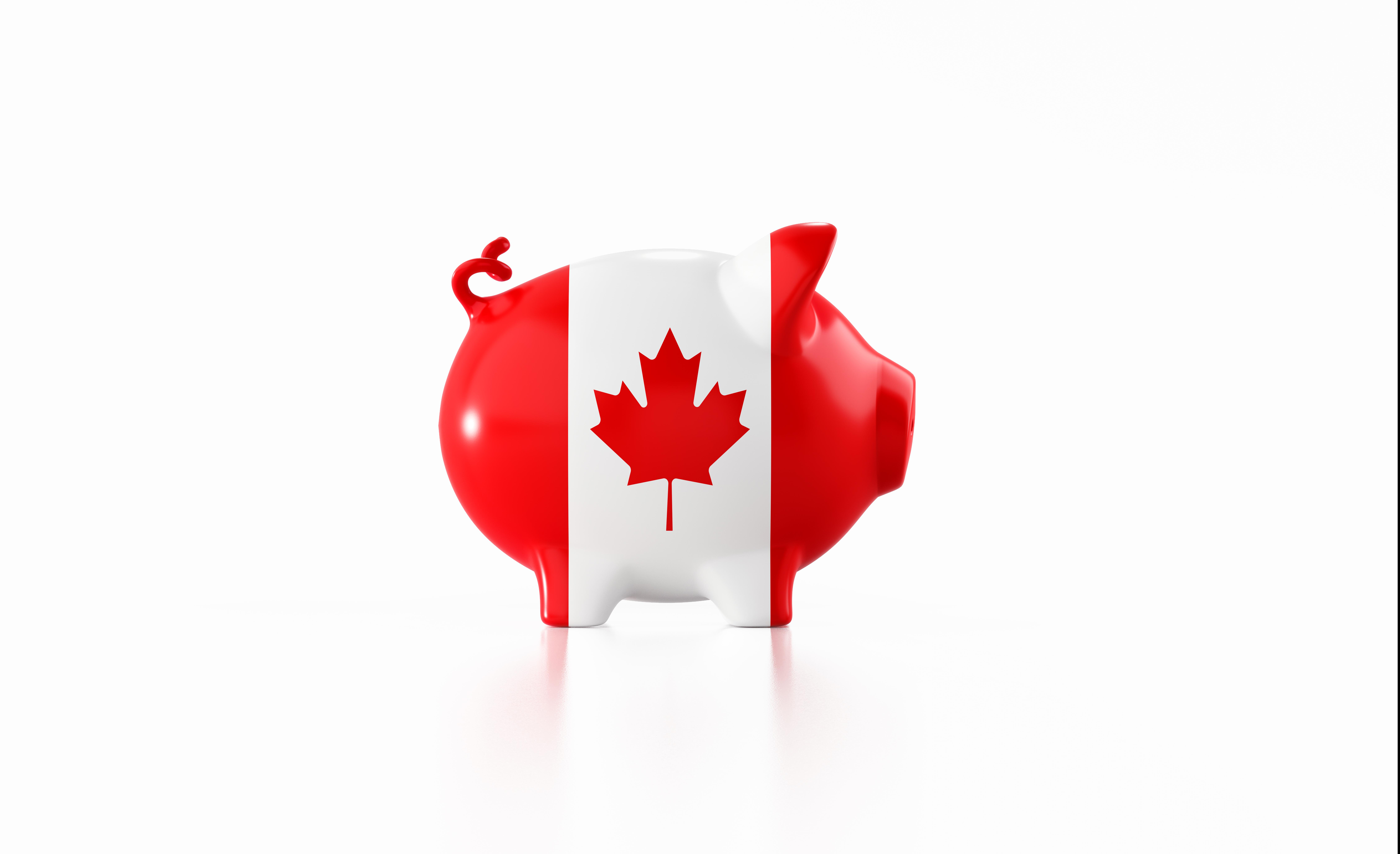 Piggybank with Canadian flag