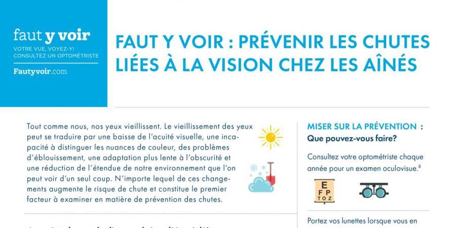 Faut y voir : prévenir les chutes liées à la vision chez les aînés